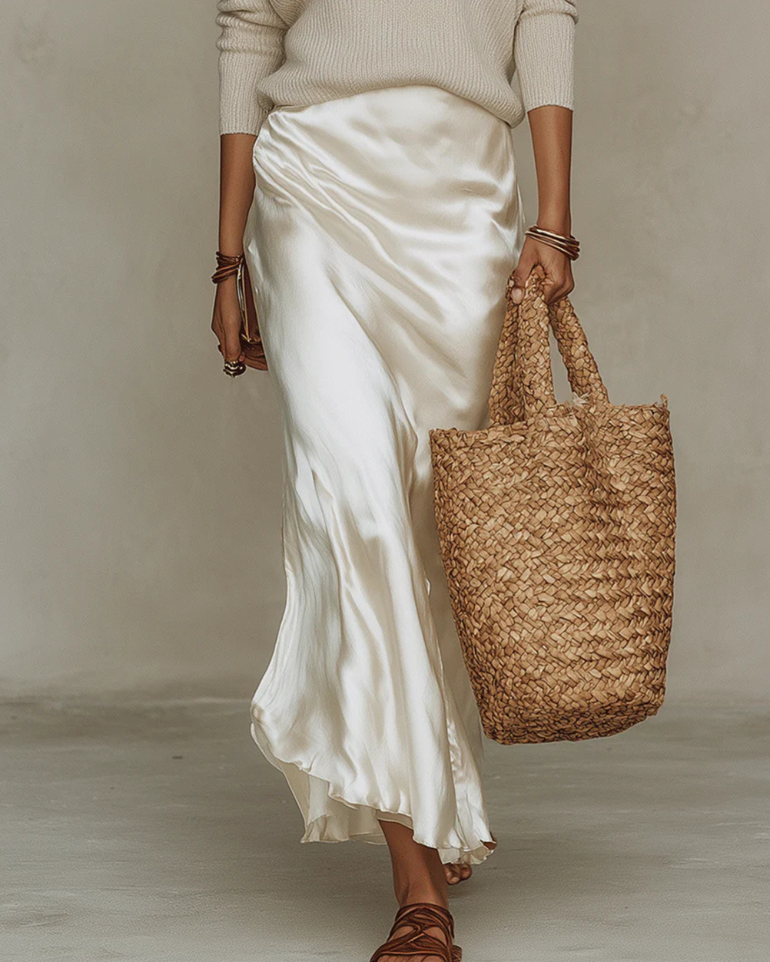 Alessia - Abito midi in satin fluido