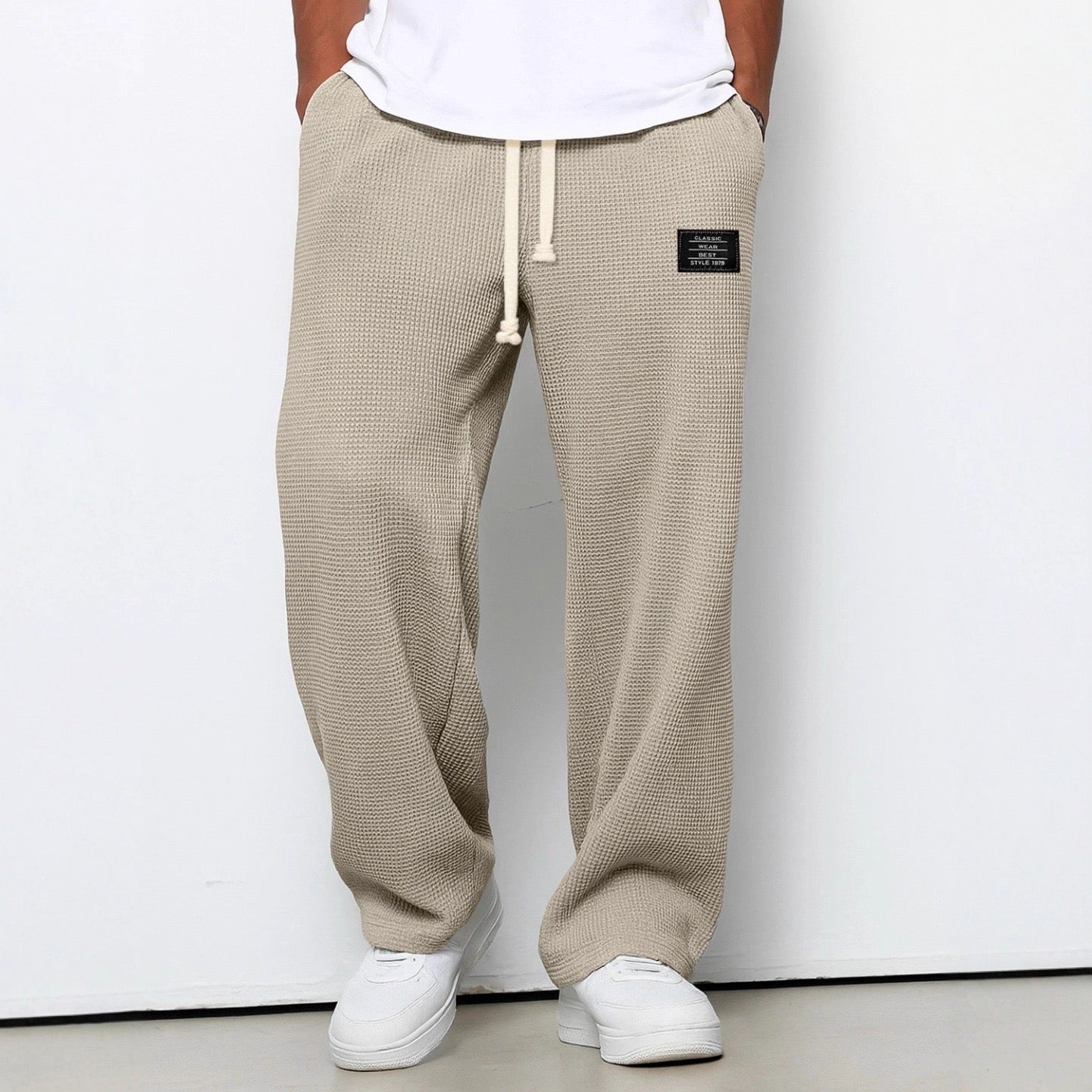 Halvard - Pantaloni da uomo casual con cordino
