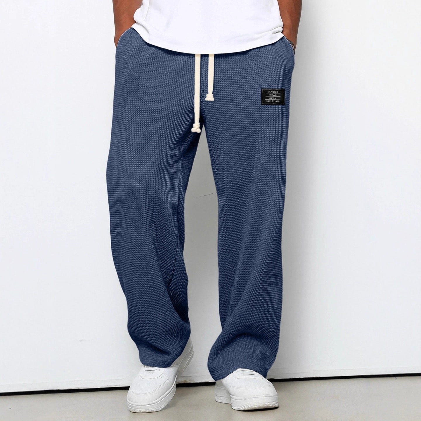 Halvard - Pantaloni da uomo casual con cordino