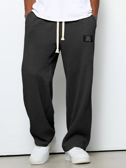 Halvard - Pantaloni da uomo casual con cordino