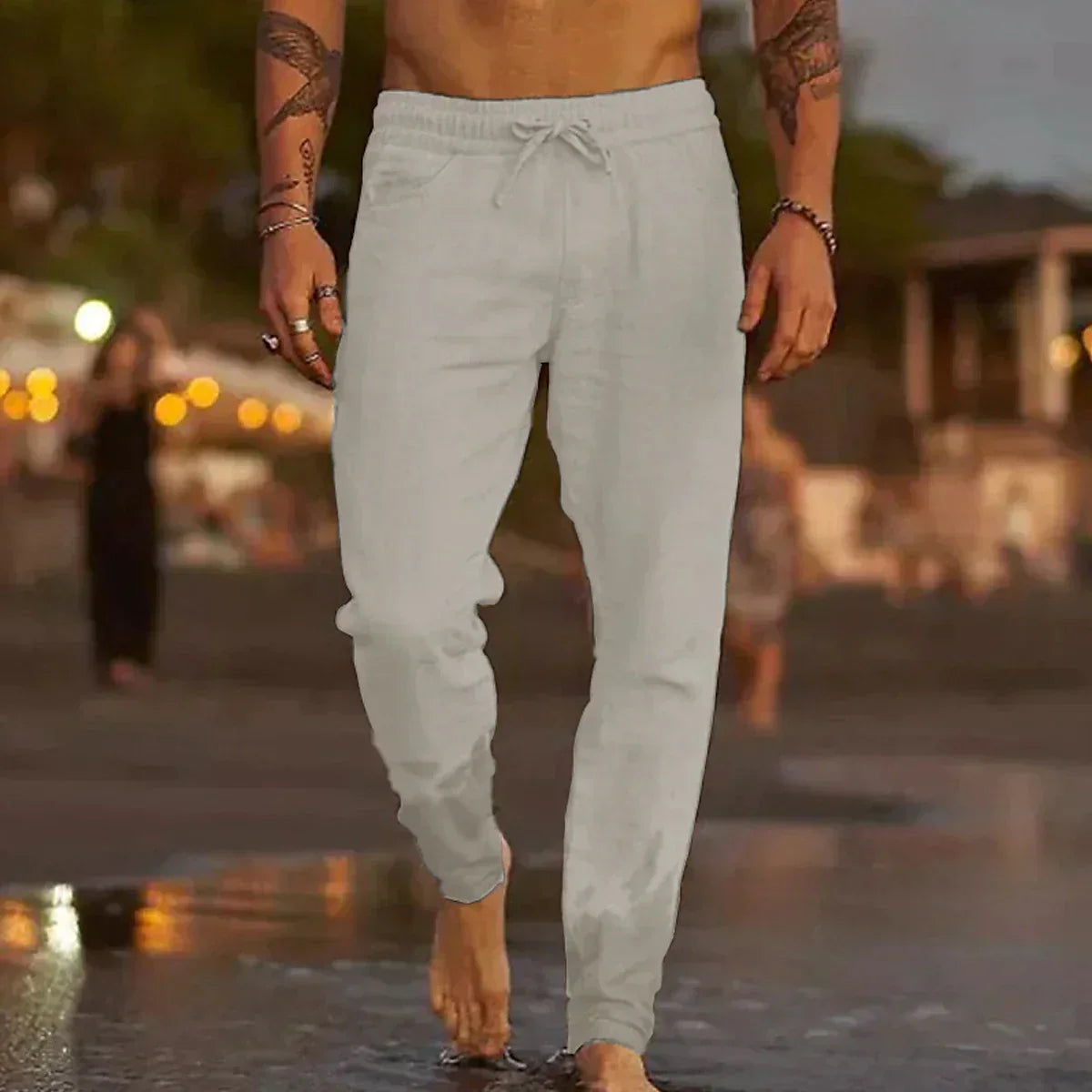 Rivaro - Pantaloni da Spiaggia in Lino per Uomo