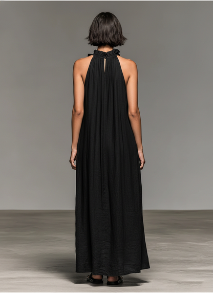 Serela - Abito Maxy con Volant e Tasche