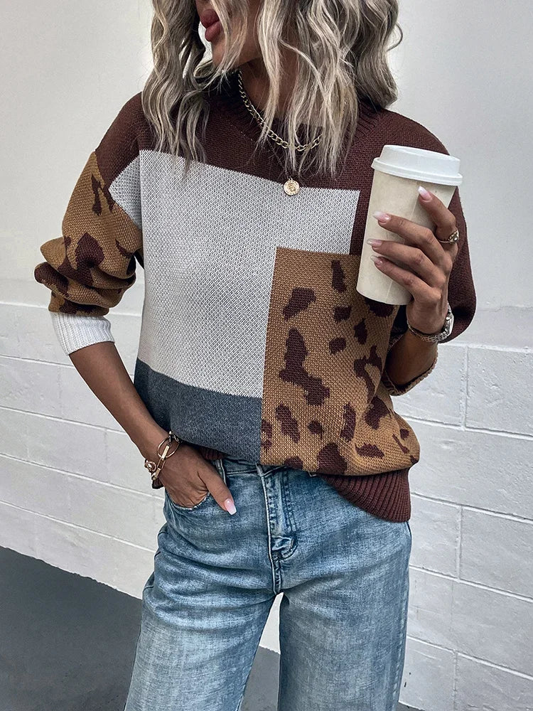 Vilma - Maglione in patchwork leopardato