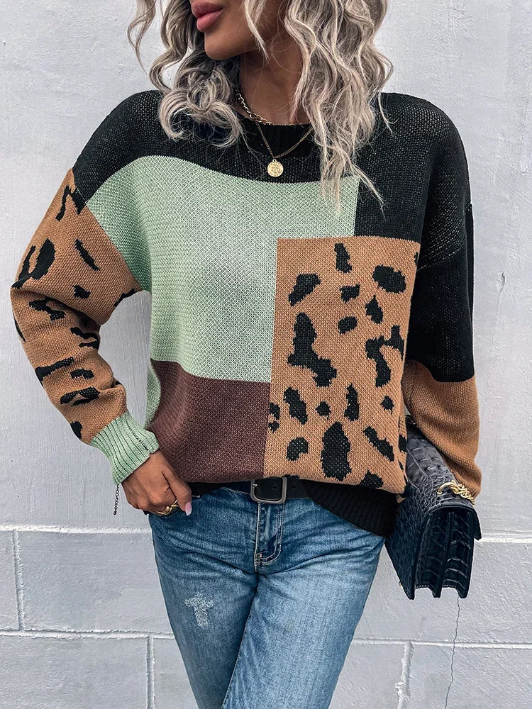 Vilma - Maglione in patchwork leopardato