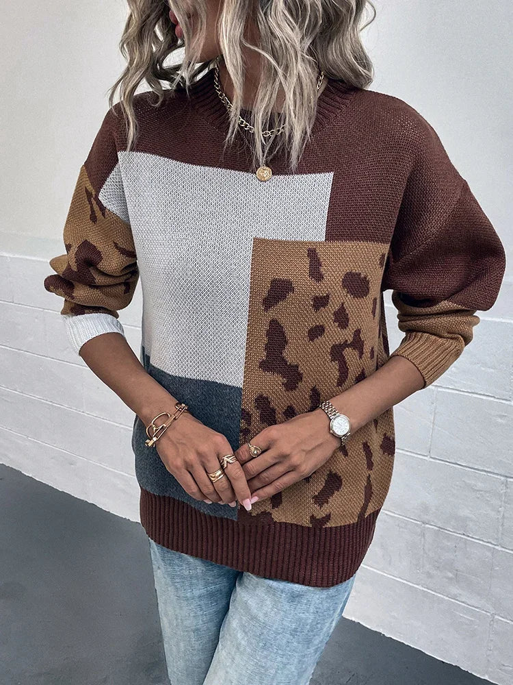 Vilma - Maglione in patchwork leopardato