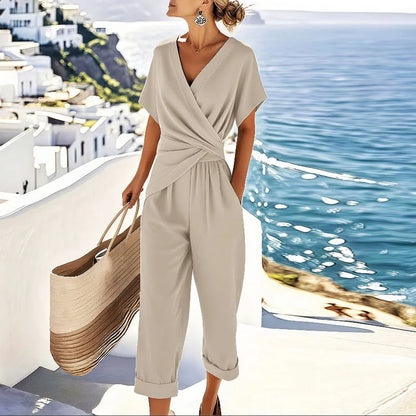 Elaria - Completo a due pezzi con pantaloni cropped