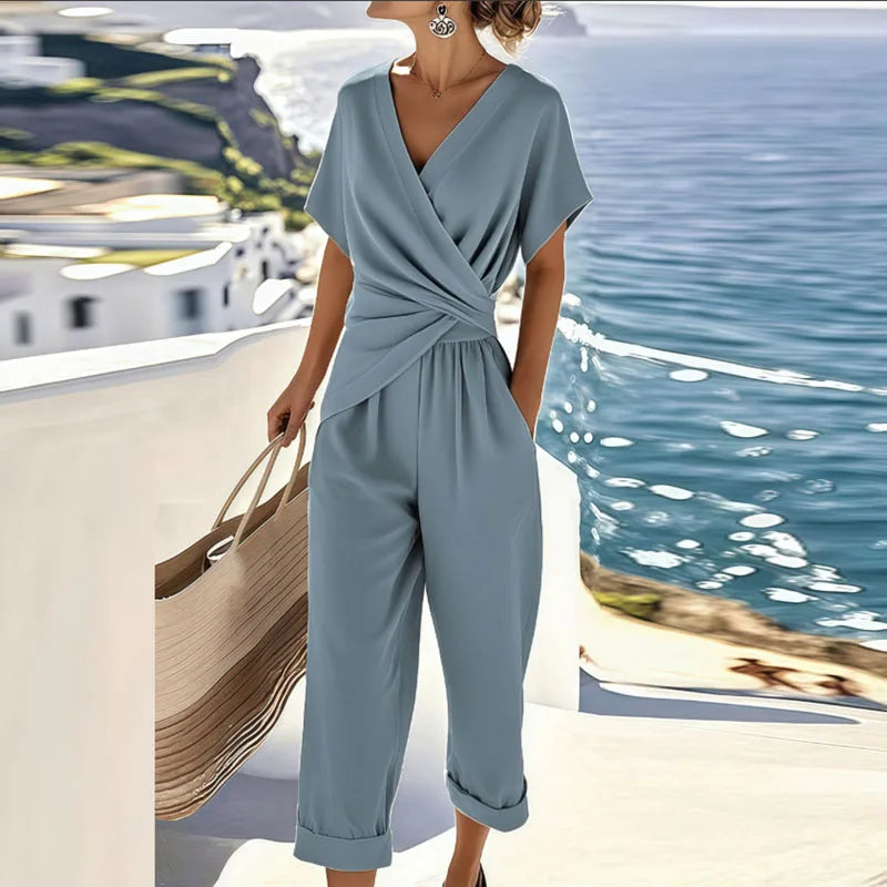 Elaria - Completo a due pezzi con pantaloni cropped