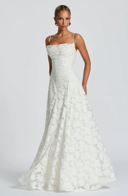 Lysandra - Abito Maxy in Pizzo Scolpito
