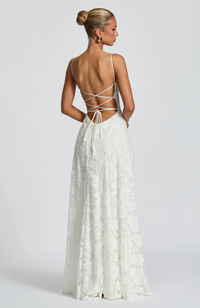 Lysandra - Abito Maxy in Pizzo Scolpito