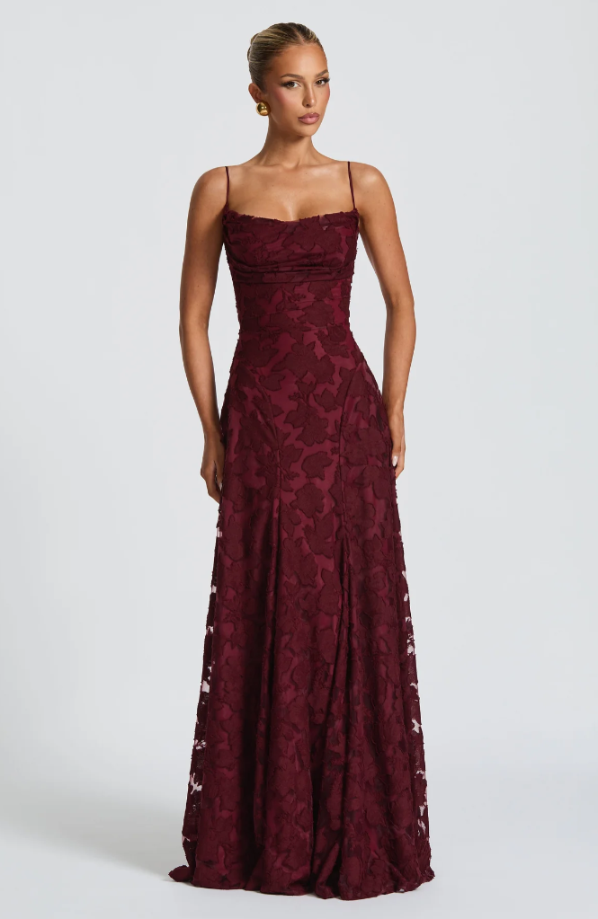 Lysandra - Abito Maxy in Pizzo Scolpito
