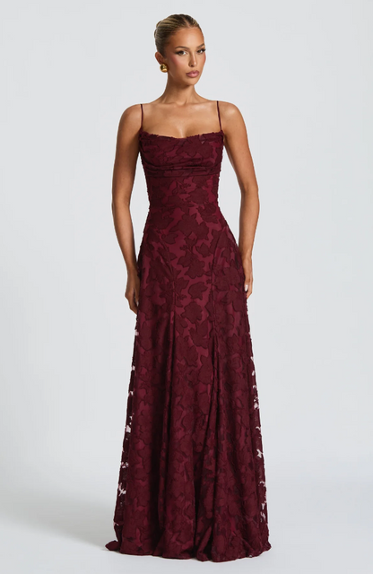 Lysandra - Abito Maxy in Pizzo Scolpito