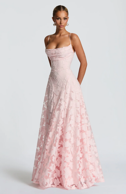 Lysandra - Abito Maxy in Pizzo Scolpito