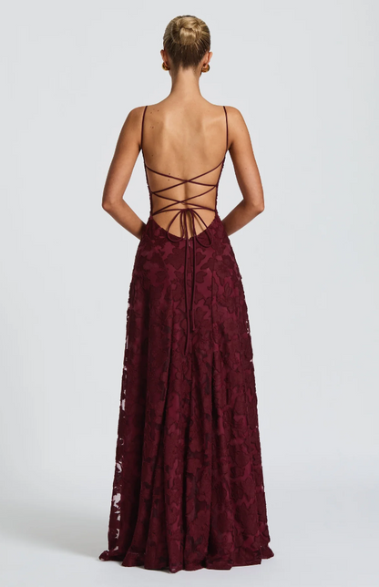 Lysandra - Abito Maxy in Pizzo Scolpito