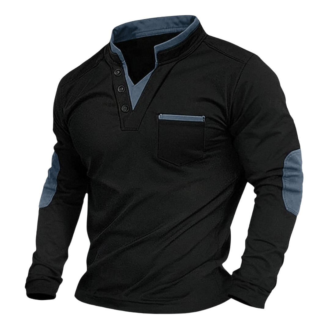 Kenton - Maglione casual con colletto a bottoni