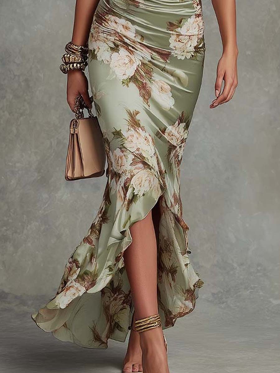 Anastasia - Abito Midi in Satin Floreale