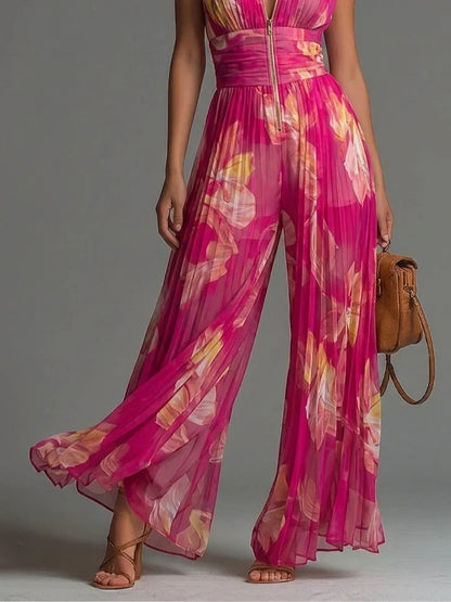 Naelle - Jumpsuit in Chiffon a Gamba Larga