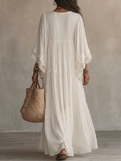 Ondina - Maxidress in Chiffon con Pizzo