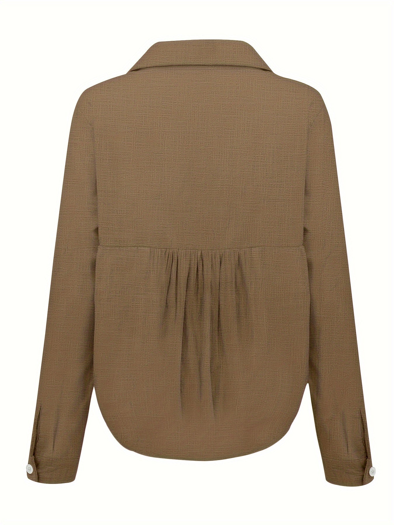 Elowen - Blusa a maniche lunghe con revers e frange