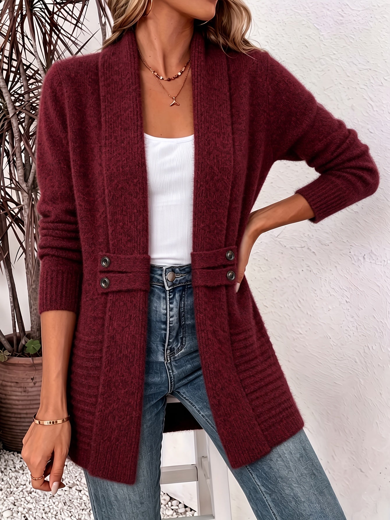Felecia - Cardigan con cintura a metà lunghezza