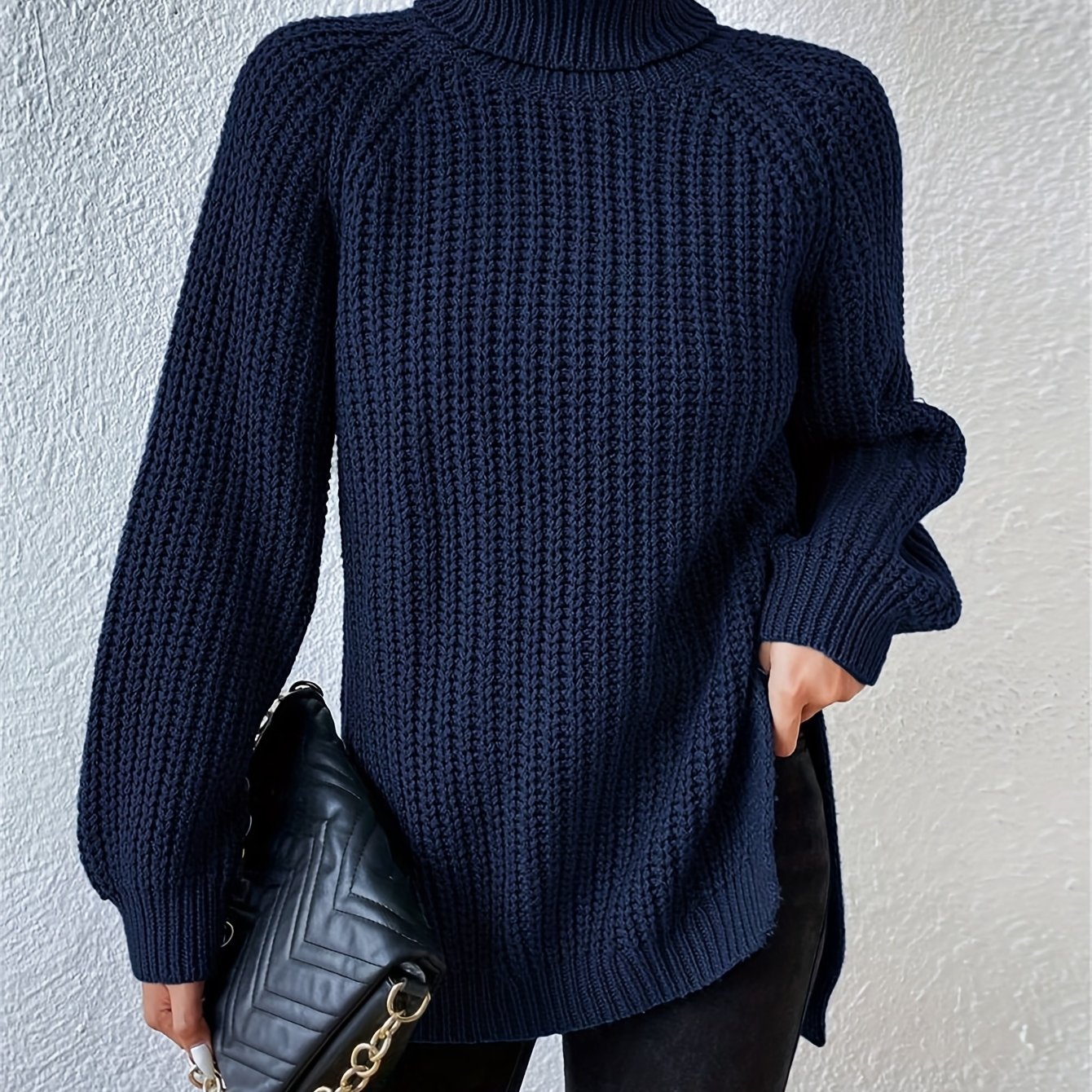 Lysette - Maglione a raglan con collo alto
