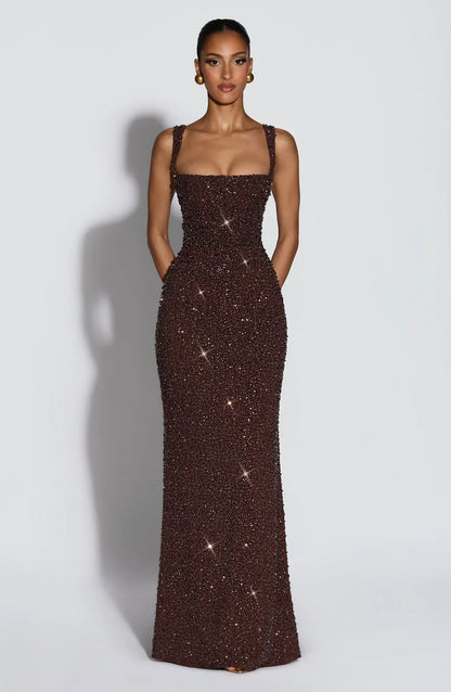 Liora - Abito Maxy con Corsetto Scintillante