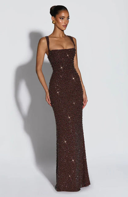 Liora - Abito Maxy con Corsetto Scintillante