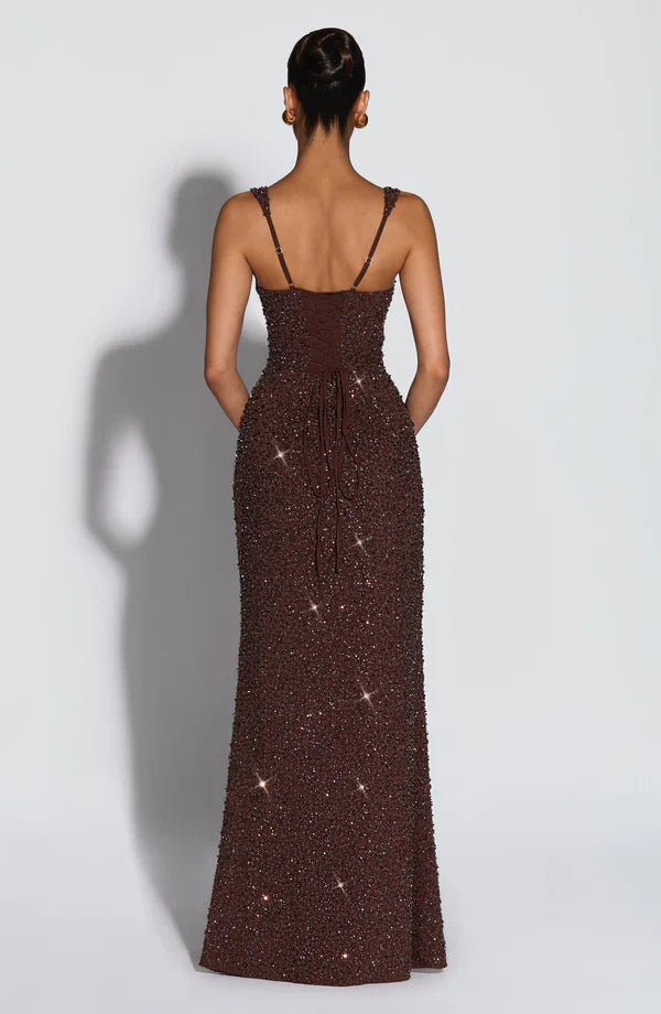 Liora - Abito Maxy con Corsetto Scintillante