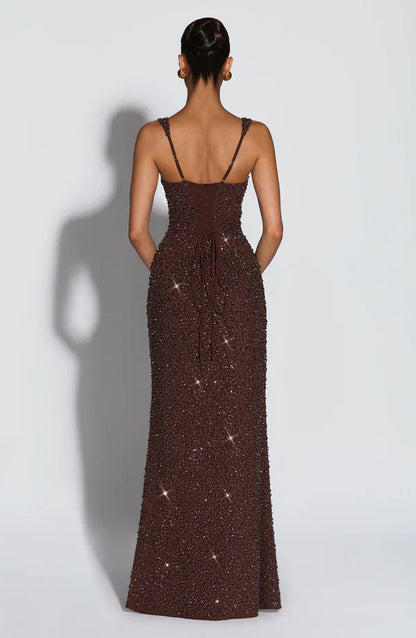 Liora - Abito Maxy con Corsetto Scintillante