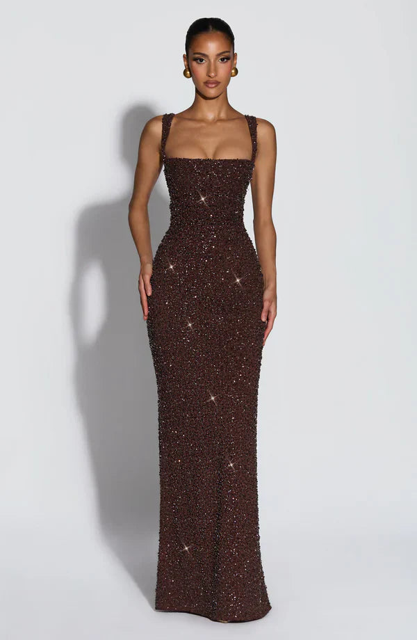 Liora - Abito Maxy con Corsetto Scintillante