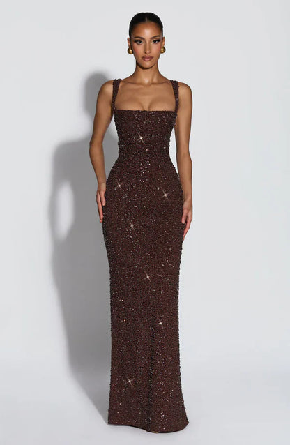 Liora - Abito Maxy con Corsetto Scintillante