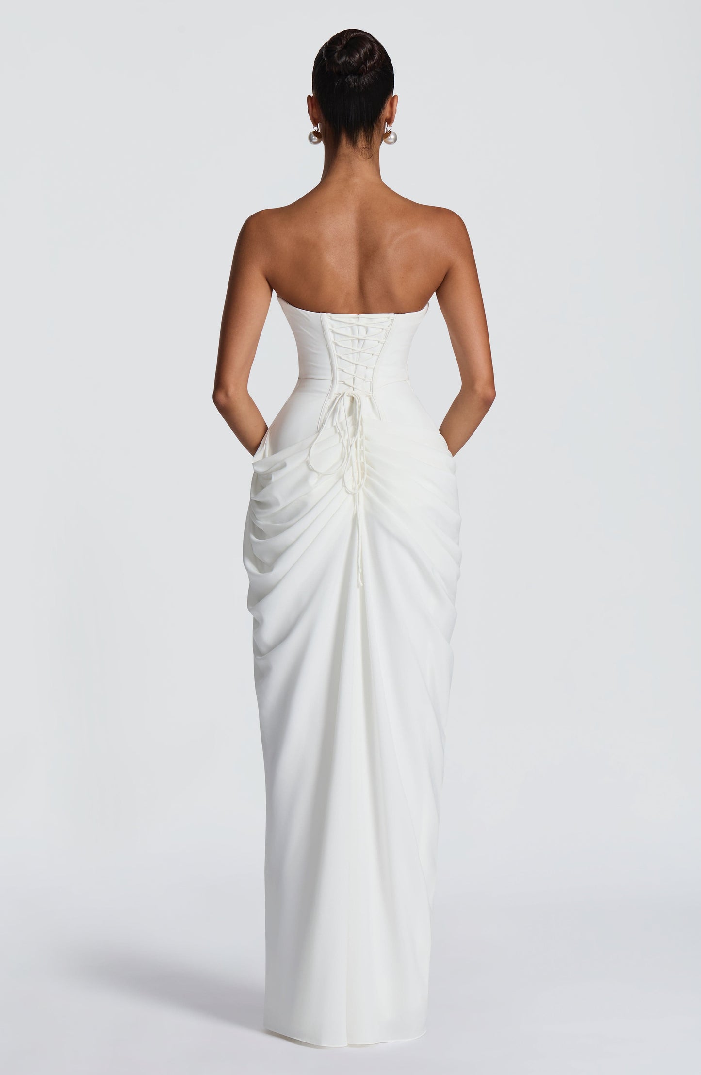 Hannah - Abito maxi drappeggiato con spacco alto