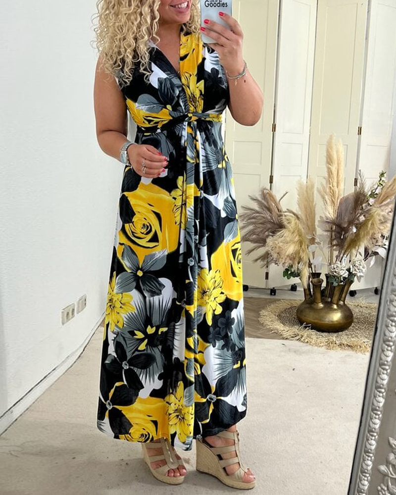 Keri - Abito Maxy Plissettato Floreale