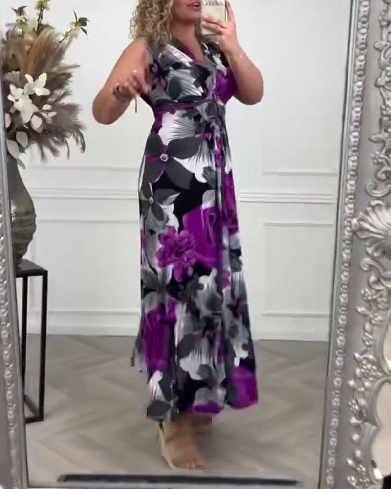 Keri - Abito Maxy Plissettato Floreale