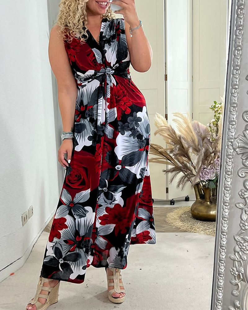 Keri - Abito Maxy Plissettato Floreale