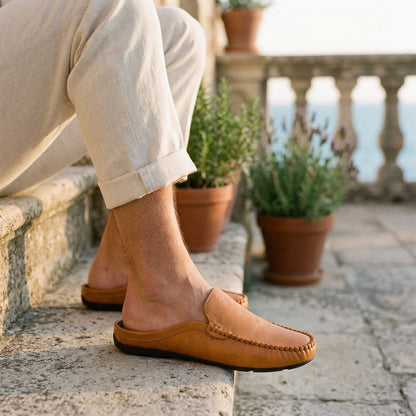 Randy - Mules in pelle con cucitura mocassino