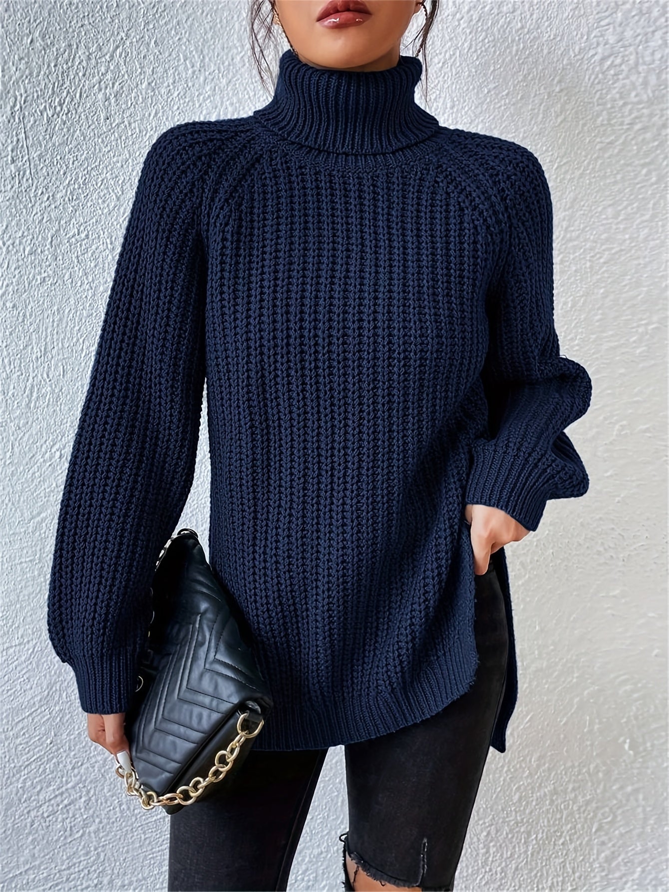 Lysette - Maglione a raglan con collo alto