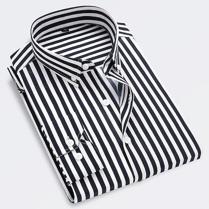 Ervino - Camicia a righe slim-fit in cotone
