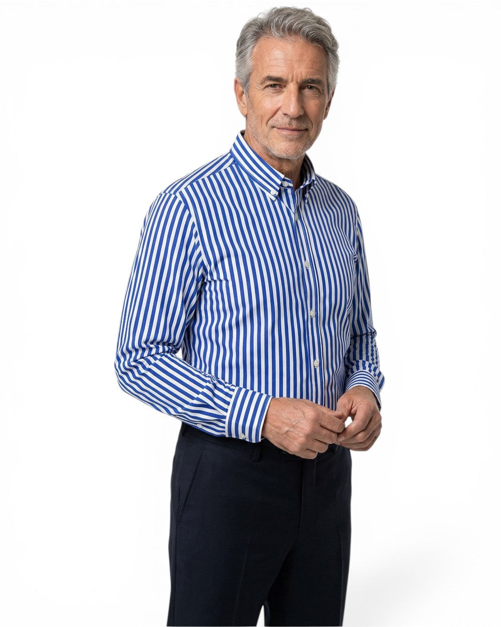 Ervino - Camicia a righe slim-fit in cotone