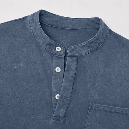 Weldon - Maglia Henley a maniche lunghe in cotone