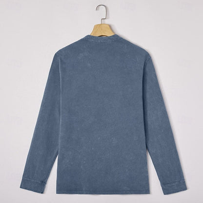 Weldon - Maglia Henley a maniche lunghe in cotone