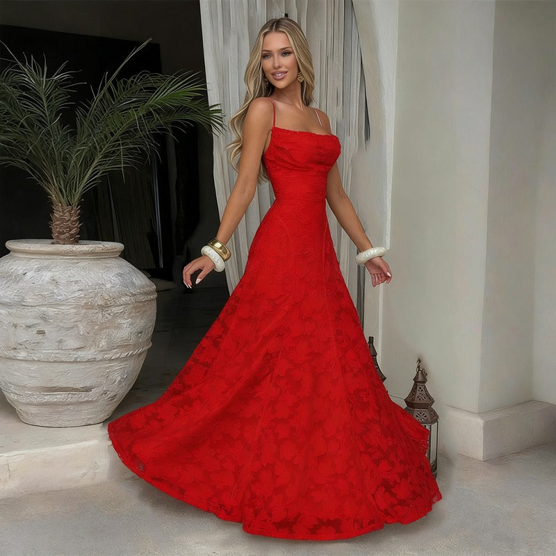 Lysandra - Abito Maxy in Pizzo Scolpito