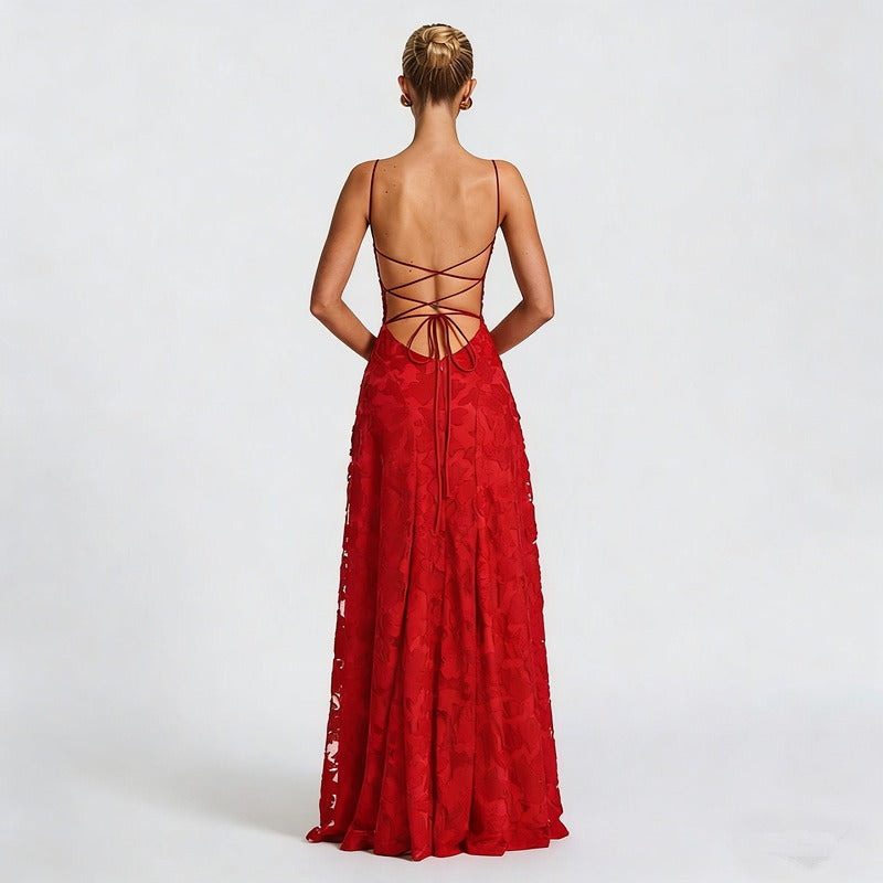 Lysandra - Abito Maxy in Pizzo Scolpito