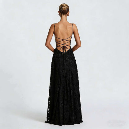 Lysandra - Abito Maxy in Pizzo Scolpito