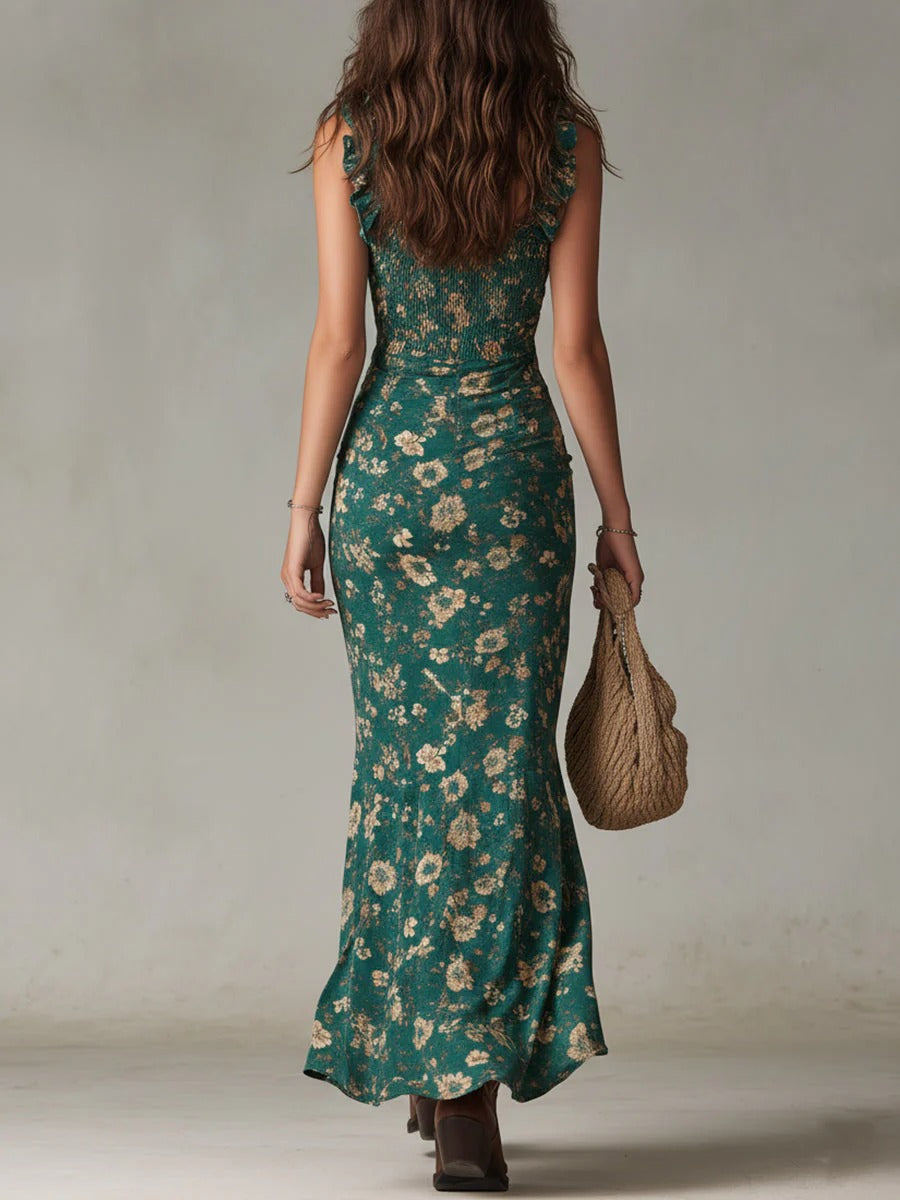 Fiorra - Abito Maxy Boho-Floreale con Spacco