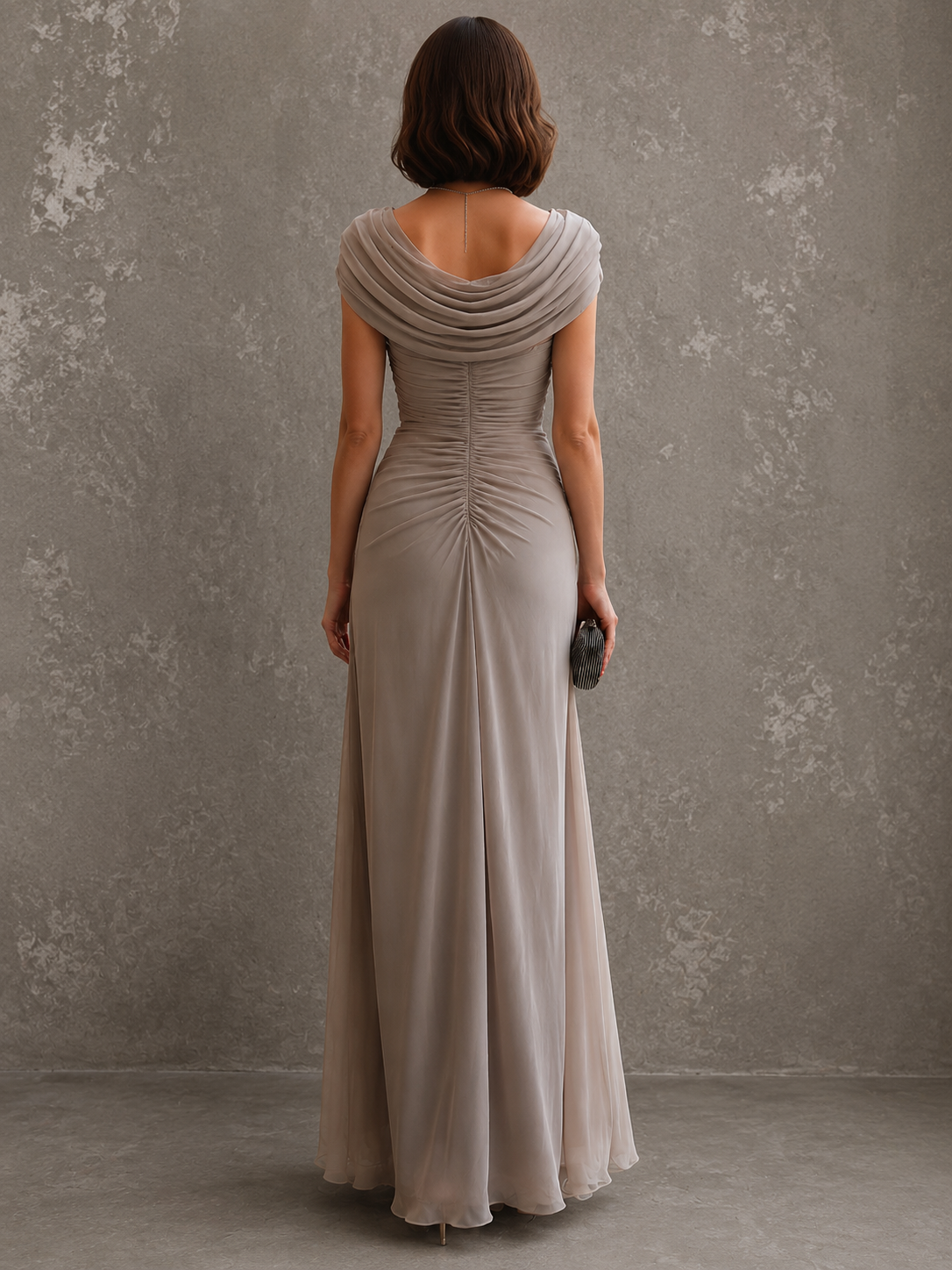 Jilliann - Abito Maxy senza maniche drappeggiato