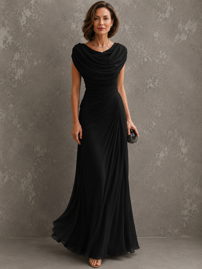 Jilliann - Abito Maxy senza maniche drappeggiato