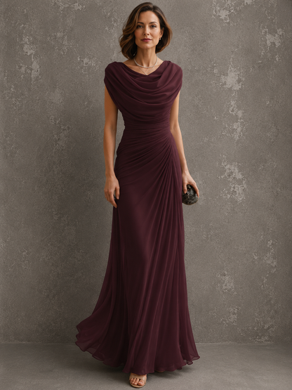 Jilliann - Abito Maxy senza maniche drappeggiato