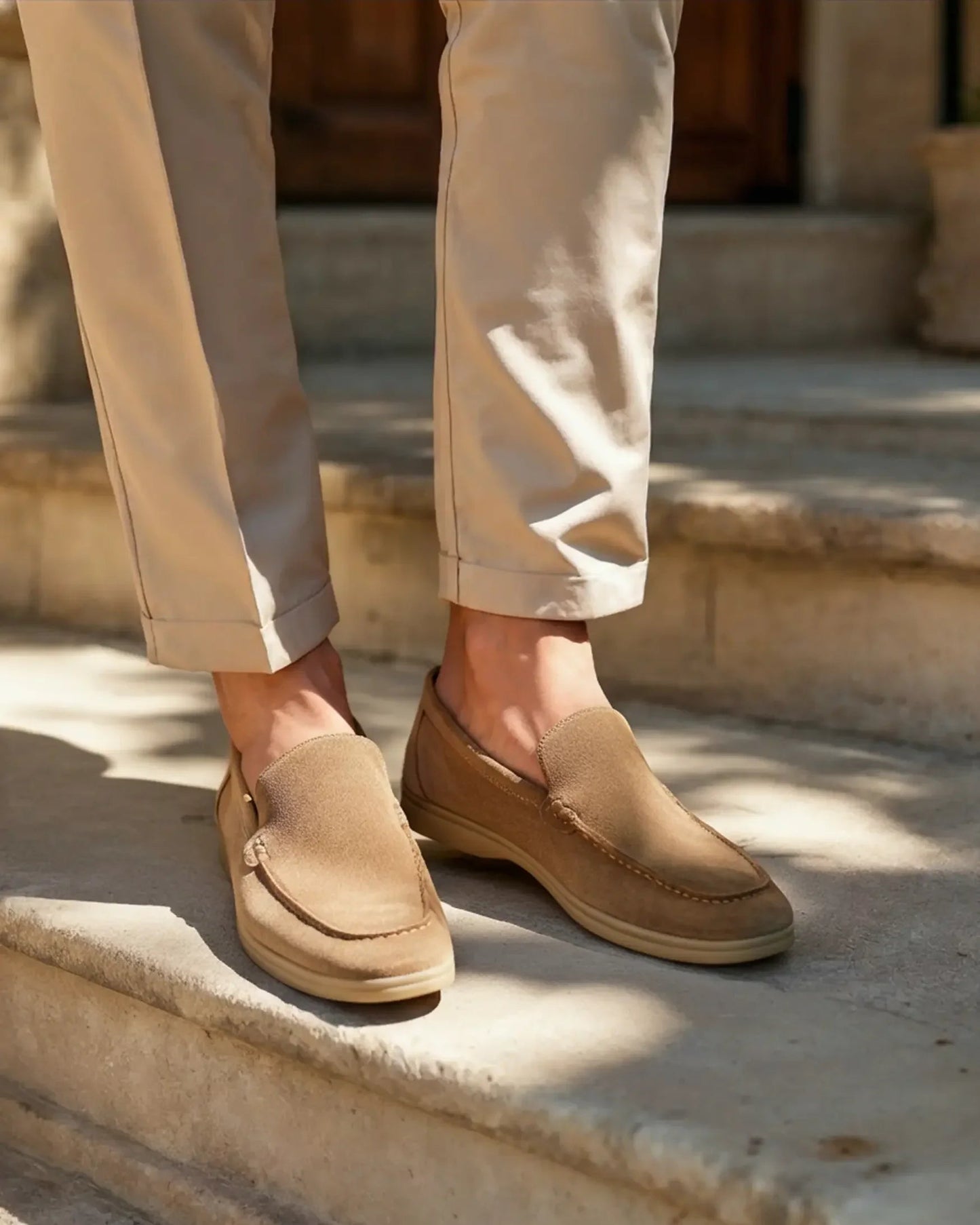 Ardenor - Mocassini in suede con cuciture a contrasto