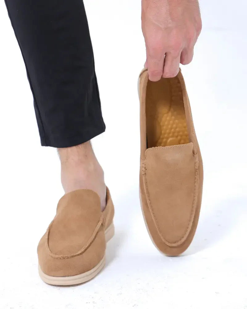 Ardenor - Mocassini in suede con cuciture a contrasto