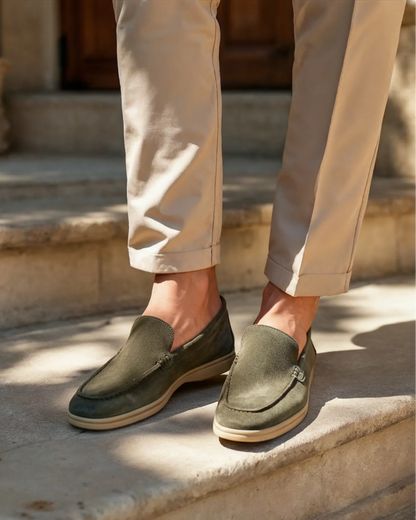 Ardenor - Mocassini in suede con cuciture a contrasto